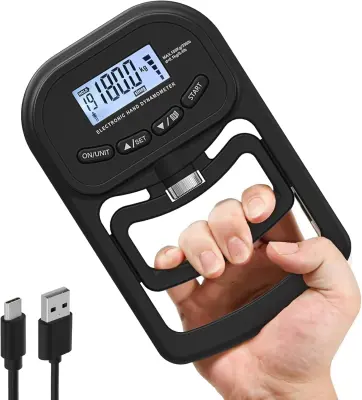 180kg Polnilni Elektronski Ročni Dinamometer za Merjenje Moči Prijema Black