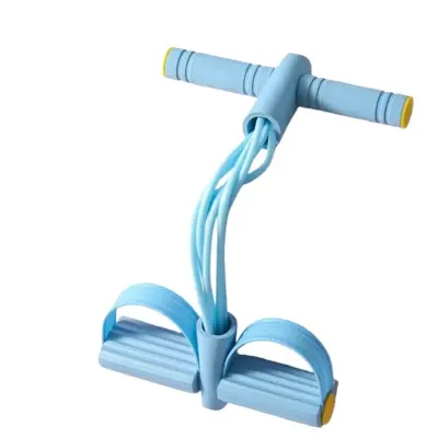 6-Cevni Trak za Upor z Nožnimi Pedali – Vadba za Trebuh in Jedro, Joga in Fitnes za Domačo Telovadnico Blue