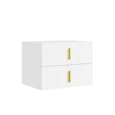 Stenska nočna omarica 2 predala Bela 40x30x30cm FBT177-E-W