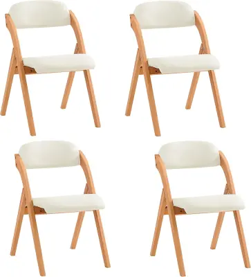 Skladni stol Sedež Bela Les 41.5x47.5x77cm FST92-Wx4
