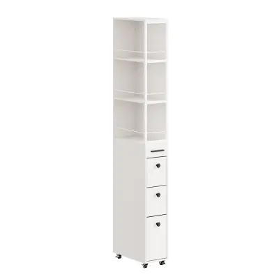 Omarica s predali in kolesci Barva Bela 40x20x170cm NSR13-WG