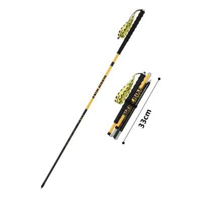 Set 2 rumenih ogljikovih pohodniških palic 115cm, 4-sekcijske