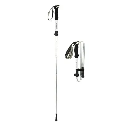 2-delni nastavljivi aluminijasti pohodniški palici 115cm White