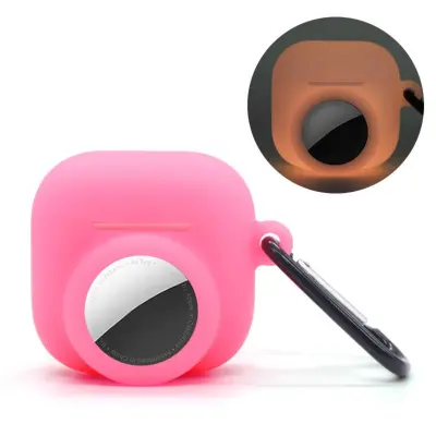 2-v-1 silikonski ovitek za AirPods in AirTag, proti udarcem Pink