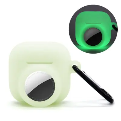 2-v-1 silikonski ovitek za AirPods in AirTag, proti udarcem Green