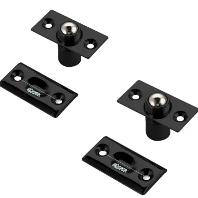 Nevidni ozek zapah za notranja vrata, 2 kosa, nastavljiv Black