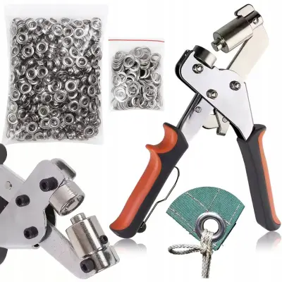 Gripfix Promag 500 – Ročna Očkarna Magnetna + 500 Očes | Za Banerje, PVC Tkanina, 10 Mm, Kovinska Konstrukcija