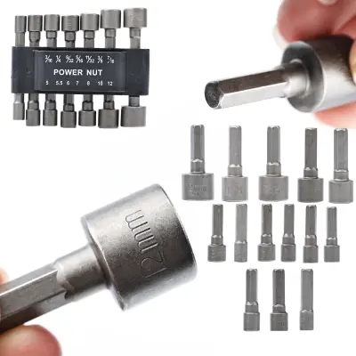 Nastavki 5-12 Mm – Komplet 14 Kos, Vpenjanje 1/4, Nerjaveče Jeklo, Dolžina 2,2 Cm | Za Vrtalnik-Vijak