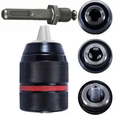 Quickchuck SDS+ 1/2" Brizgalna Glava – Samozaščitni Uporabniški Nosilec 2–13 Mm | SDS+ Adapter, Za Vrtalnike SDS+