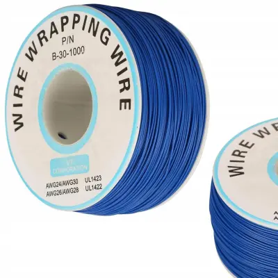 Kynar Kabel AWG 0,25 Mm – Nizkonapetostni Modri Kabel 200 M | Posrebrena Pekač, PVC Izolacija, 300 V, -60 Do 105 °C