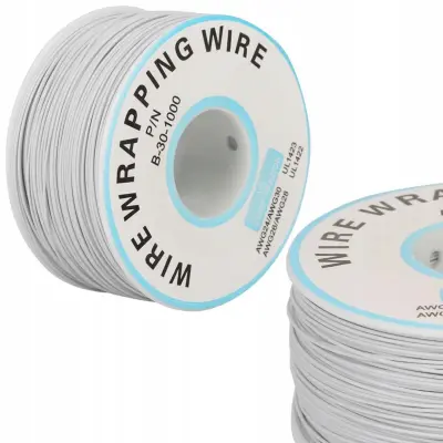 Kynar Kabel AWG 0,25 Mm – Nizkonapetostni Kabel, 200 M, Siva Izolacija, Kositarna Baker | Temperatura -60 Do 200 °C