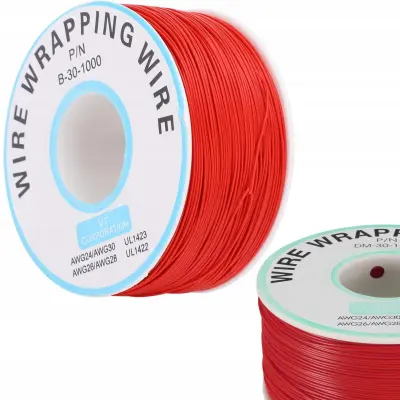 Kynar Nizkonapetostni Kabel – Rdeč, 0,25 Mm Žica, 0,6 Mm Izolacija, 200 M Dolžina, PVC | Do 105 °C, 300 V
