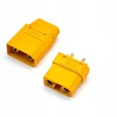 Komplet Konektorjev AMASS XT90 – Visokotokovno DC Napajalnik Zlato Pokrito | 40A, 500V, 12AWG, 1000 Ciklov