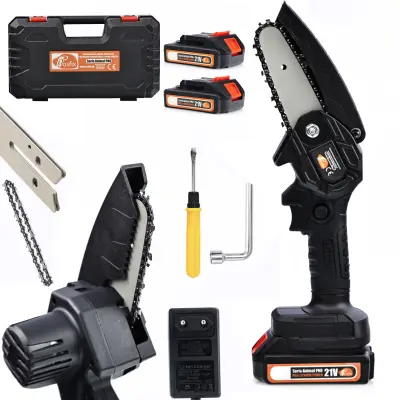 Black Piranha BPW21V Brezžična Električna Žaga – Battery, 21V, 800W, 4" Vodilo, 220cm Visič | Set Z Dvema Baterijama In Hitro Polnilko