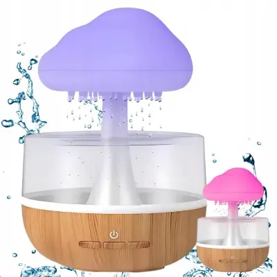 Vlažilec zraka aku. difuzor aromaterapija LED RGB USB 200ml oblak