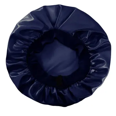 Prilagodljiva brezšivna kapa za spanje z občutkom svile – elastični bonnet za zaščito las NavyBlue