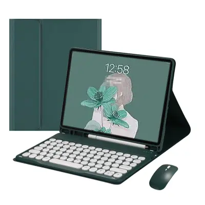Združljivo ohišje tipkovnice Bluetooth - temno zeleno za Samsung Galaxy Tab S7 FE