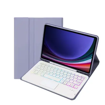 Združljivo s Samsung Galaxy Tab A9+ 2023 (11 palcev) Vijolična Bluetooth tipkovnica z osvetlitvijo