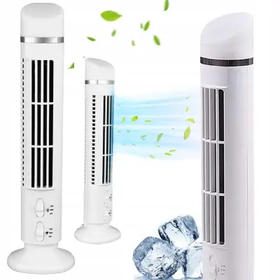 Stolpni namizni ventilator USB 38cm LED bel
