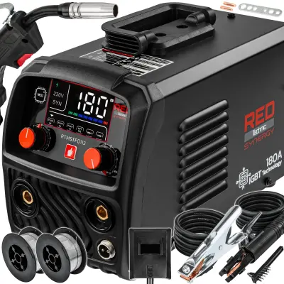 MIG MAG MMA TIG inverterski varilni aparat brez plina 180A LCD žica