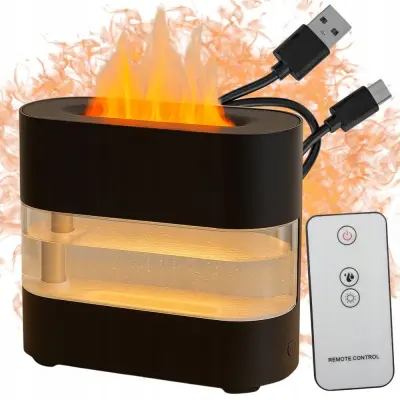 Vlažilec zraka difuzor aromaterapija LED RGB USB 300ml kamin