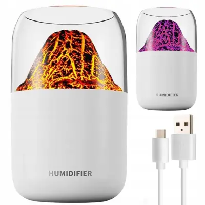 Vlažilec zraka difuzor aromaterapija LED RGB USB 300ml vulkan