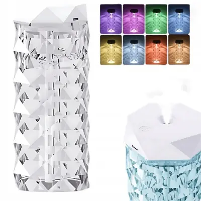 Vlažilec zraka difuzor aromaterapija LED RGB USB 1000ml kristal