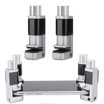 Set 2 Mini Namiznih Primežev Za LCD – Precizno Stiskanje, Gumijasta Zaščita, Nastavljiva Vijakom, 70 Mm Višina
