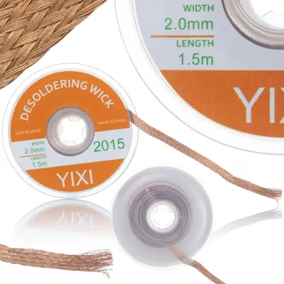 Pletenica Za Odstranjevanje Lita 2 Mm X 1,5 M – Baker, Kalafonija, Visoka Natančnost | Elektronski Servis