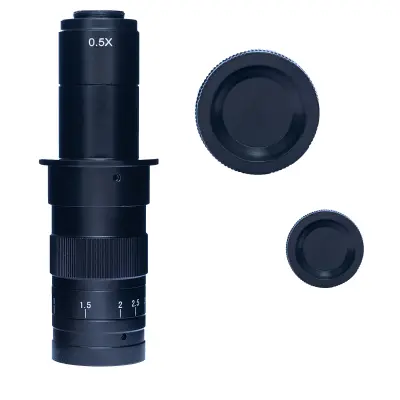 ODM-180X Objektiv za Digitalni Mikroskop 180x – C‑Mount Zoom Optika, Visoka Natančnost | C‑Mount 25 mm, Delovna 100–120 mm