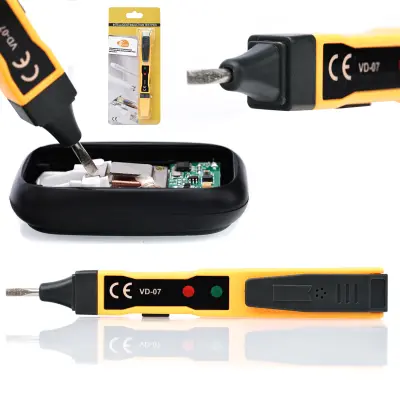 AC/DC Voltage Meter Vzpenjalna Šoba – Prenosni Merilnik Napetosti, 141x18.6x16 Mm, ABS, 2x Baterija
