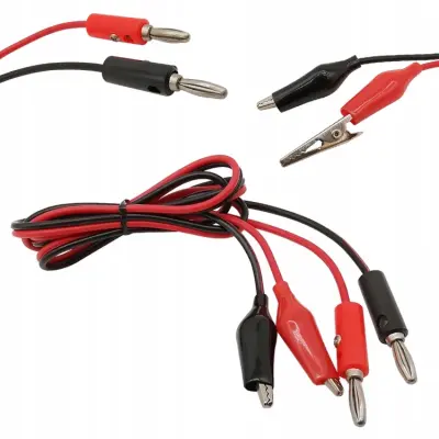 Priključni Kabel 100 Cm – Merilni Kabel With Vakuumskima Priseskama 35 Mm | Črn In Rdeč, 2 Kosa