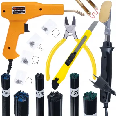 Set Dualweld 5v1 – Spajkalnik In Spenjalnik Za Plastiko | Spojine PP/PE, ABS/PC, PP/EPDM, 200 Spenkljev, 230V