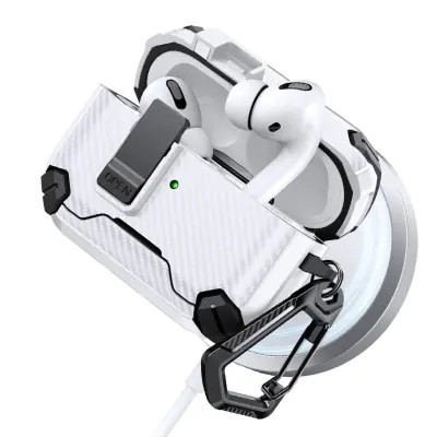 Zaščitni preklopni etui za AirPods Pro in Pro 2, PC+TPU stojalo