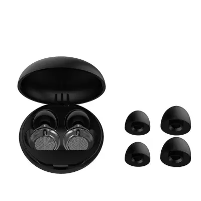 Nastavljive silikonske ušesne čepke, 3-stopenjske, NRR 25-28db, pralne Black