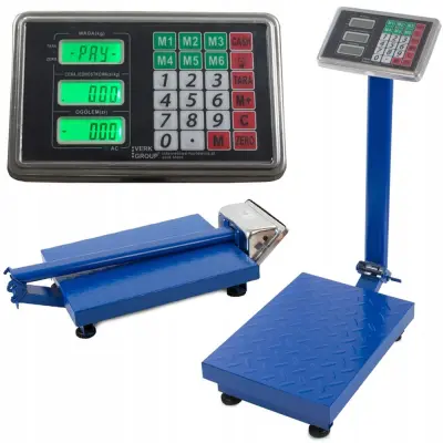 Digitalna aku. 4000mAh LCD skladiščna tehtnica 100-1kg osvetljena modra