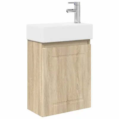 vidaXL Kopalniška omarica s tapo Sonoma hrast 45,5 x 22,5 x 84 cm