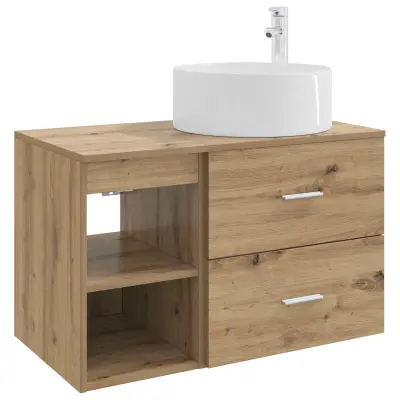 vidaXL Komplet pohištva za kopalnico 2 pcs Artisan hrast