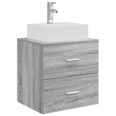 vidaXL Umivalnik s pritrditev na steno Siva Sonoma 49,5 x 41 x 62,5 cm
