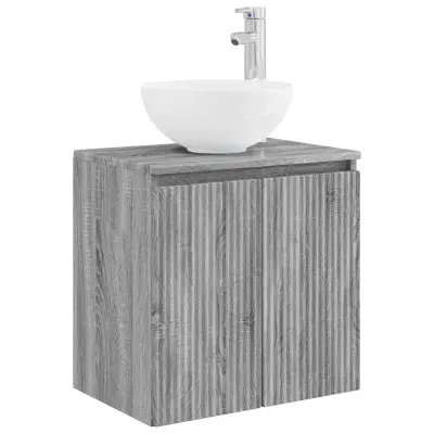 vidaXL Umivalnik s pritrditev na steno Siva Sonoma 49,5 x 41 x 64,5 cm
