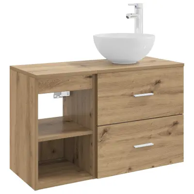 vidaXL Komplet pohištva za kopalnico 2 pcs Artisan hrast