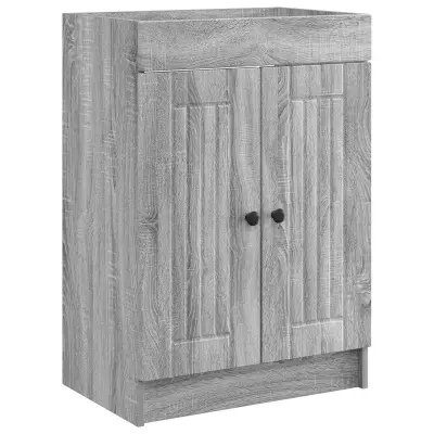 vidaXL Omarica pod umivalnikom Siva Sonoma 56 x 37,5 x 81 cm