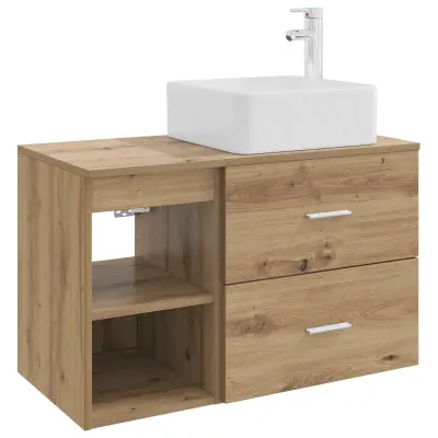 vidaXL Komplet pohištva za kopalnico 2 pcs Artisan hrast