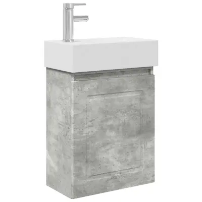 vidaXL Kopalniška omarica s tapo Betonsko siva 45,5 x 22,5 x 84 cm