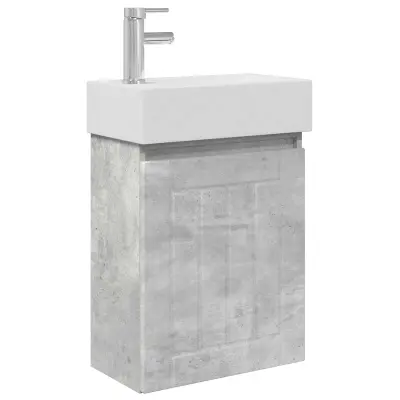 vidaXL Kopalniška omarica s tapo Betonsko siva 45,5 x 25,5 x 84 cm