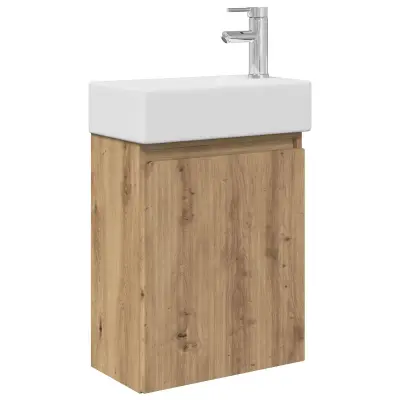 vidaXL Kopalniška omarica s tapo Artisan hrast 45,5 x 22,5 x 84 cm