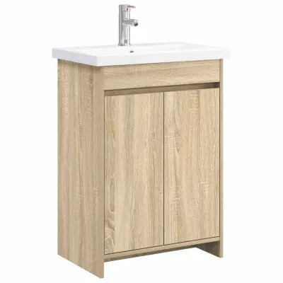 vidaXL Komplet pohištva za kopalnico Sonoma hrast 61 x 40 x 84,5 cm