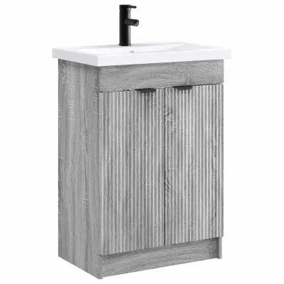vidaXL Komplet pohištva za kopalnico Siva Sonoma 78,5 x 37,5 x 81 cm