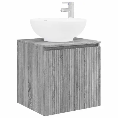 vidaXL Umivalnik s pritrditev na steno Siva Sonoma 49,5 x 44,5 x 65 cm