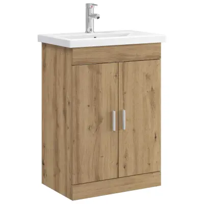vidaXL Komplet pohištva za kopalnico Artisan hrast 61 x 40 x 84,5 cm